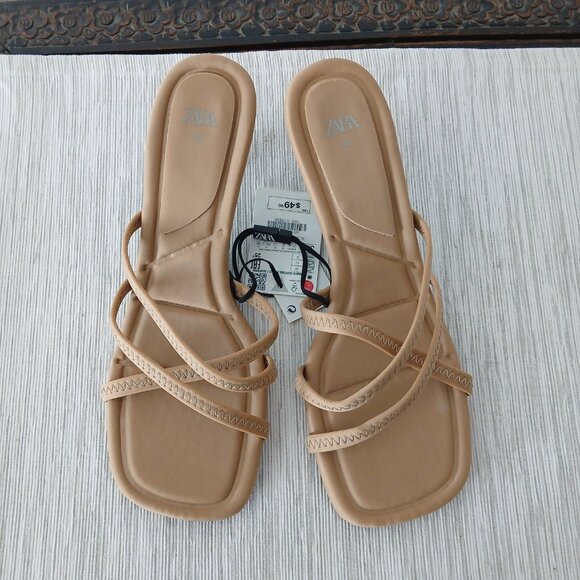 ZARA Athletic Heel Sandals NWT - Picture 1 of 7